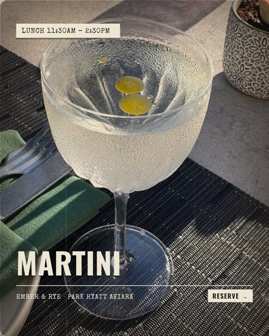 Martini — Ember & Rye, Newsreel look