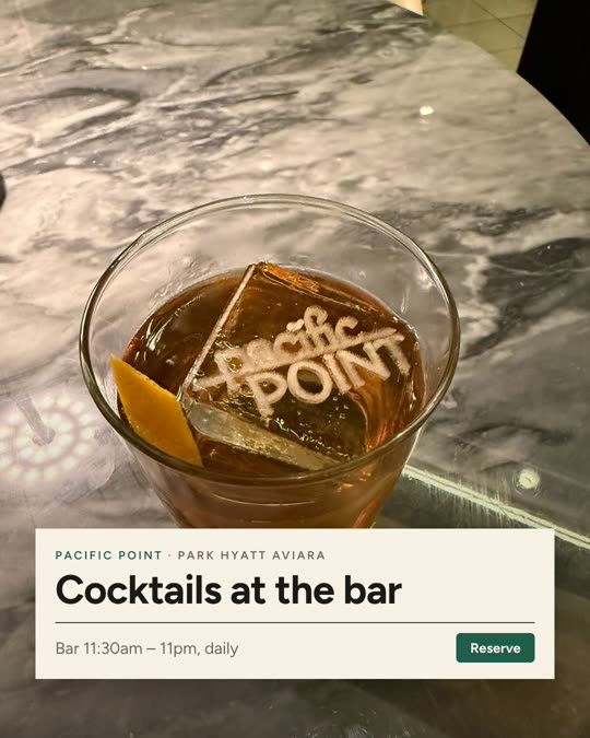 Cocktails at the bar — Pacific Point, Editorial look